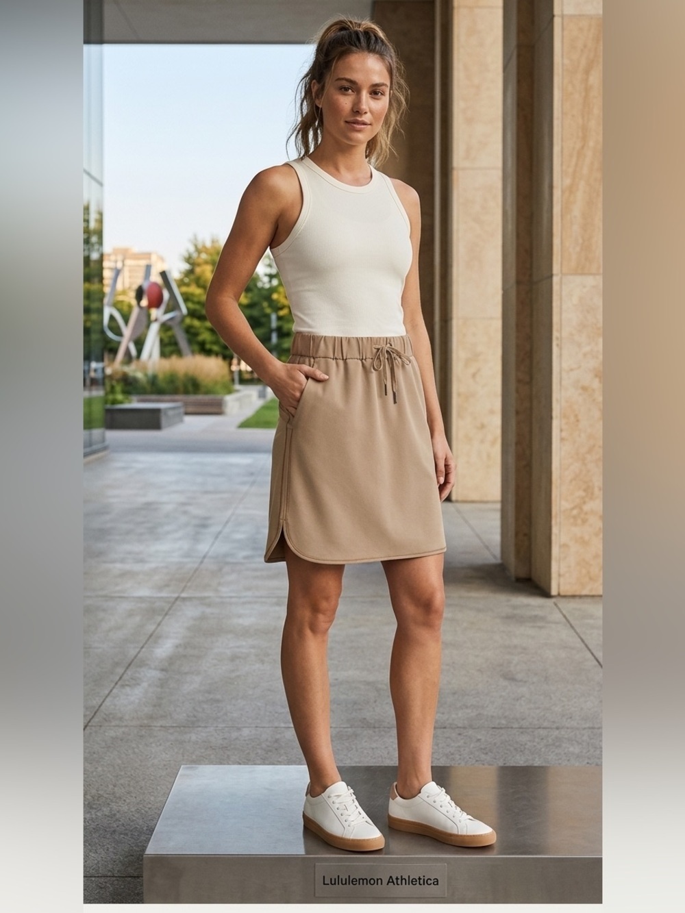 Lululemon On The  Fly Skirt
*Woven
Frontier, tan color casual, athleisure, sz 6
